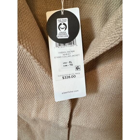 EILEEN FISHER NWT Stand Collar Organic Linen & Cotton Jacket Size XL $328 MSPR - Picture 10 of 12